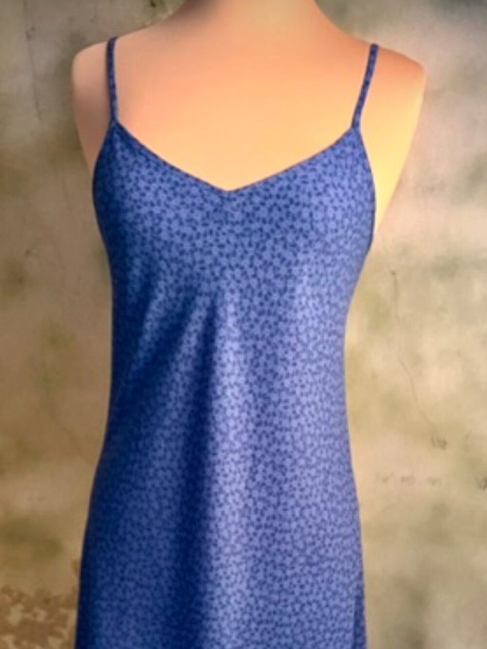 Vintage 1998 Express Blue Ditsy Floral Slip Dress Size 1/2 90s